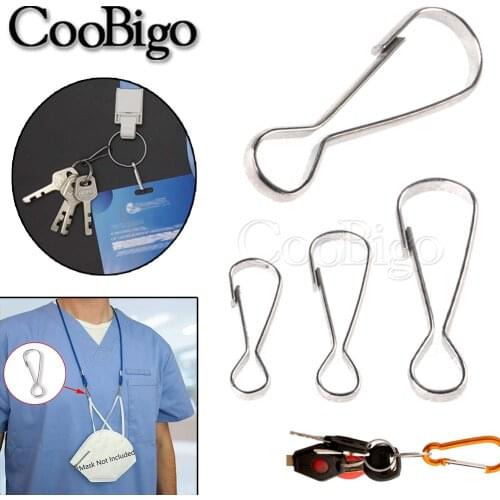 20Pcs Metal Silver Carabiner Outdoor Spring Snap Clip Hooks Keychain Climbing Camping Hiking Cord Lanyard Accessories