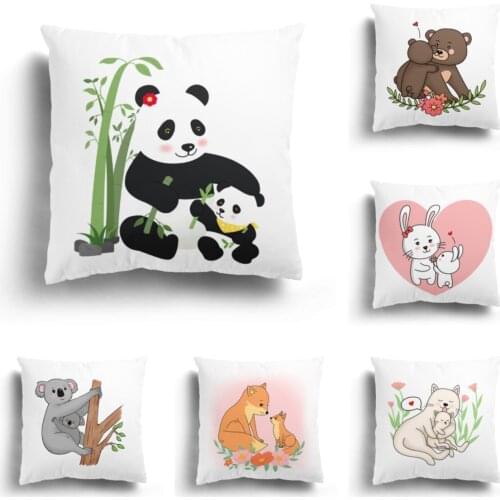 Cartoon small animal plush hug pillowcase Home decoration sofa cushion pillowcase cushion cover Customizable pillowcase pattern