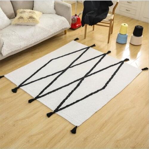 New Modern Simple Nordic Style Cotton Carpets For Living Room Bedroom Kid Room Rugs Home Carpet Floor Door Mat Area Rug Mats