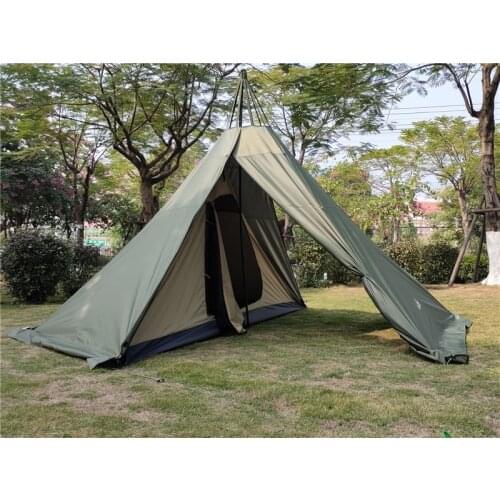 Steeple top A-shape 5-8 people Outdoor Pyramid Wild Customizable Shelter-Park Party Open Country Camping Tent double layers