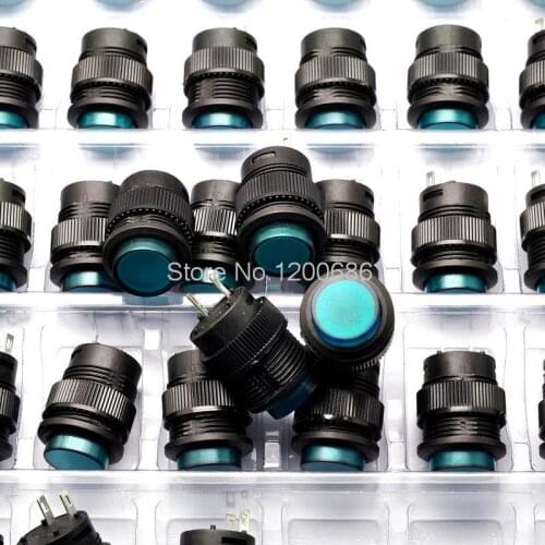 No lock switch NO light self-reset switch R16-503B round 16MM 3A 250V green