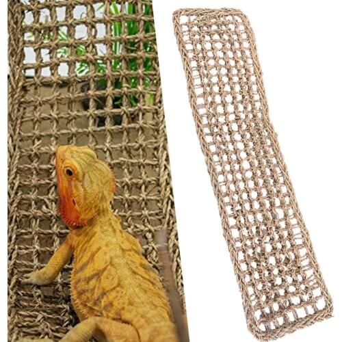 Rectangle Reptile Lizard Lounger Bearded Dragon Seaweed Hammock Swing Hanging Net For Anole Gecko Iguana Hermit Crab