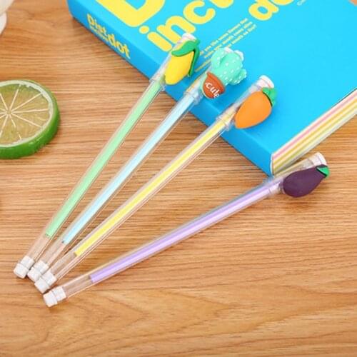 Vegetable Gel Pen Cartoon Stationery Kawaii Pens Novelty Kawaii Stationery Gel Pen Black Writing Cute Pens School Supplies