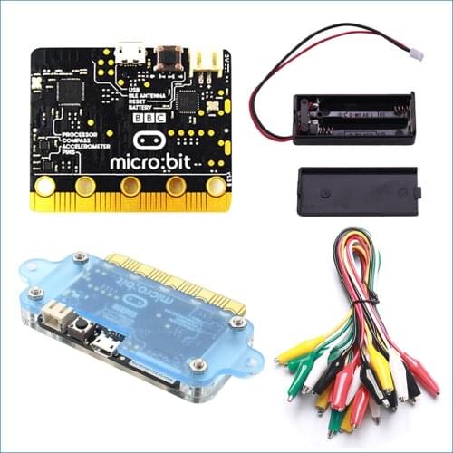 S ROBOT BBC Micro:bit Starter Kit with Micro bit Acrylic case +Micro bit battery case Alligator Clips MBIT3