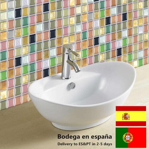 10pcs/lot 3D Mosaic Waterproof Stickers For Bathroom Kitchen Backsplash Self Adhesive Home Wall Renovation Tile Brick Wallpaper