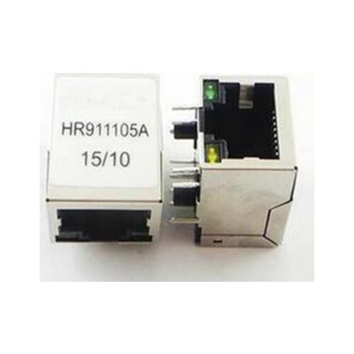 5PCS/LOT HR911105A Network transformer filter RJ45 with light direct connection seat terminal