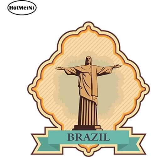 HotMeiNi 13cm x 13cm Car Styling Brazil Rustic Sticker Car Bike iPad Laptop Decal Travel Luggage Gift Waterproof Car Sticker