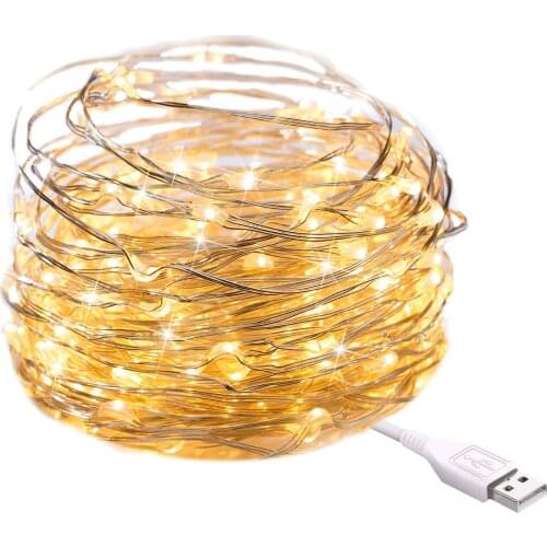 10m 100 LED string light USB power festival atmosphere fairy lights string Christmas wedding party decoration lighting
