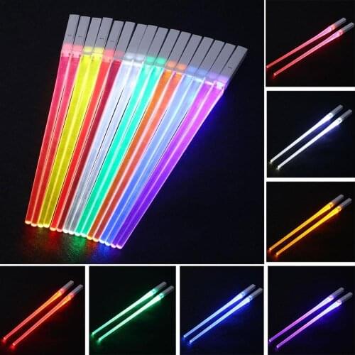 Funny Luminous Chopsticks Accessories 2pcs/Pair Durable Dinning Light Party Tools 8 Color Kitchen Home