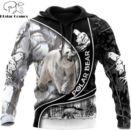 Beautiful Polar Bear 3D All Over Printed Unisex Deluxe Hoodie Men Sweatshirt Zip Pullover Casual Jacket Tracksuit DW0276