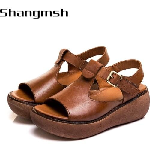 Wedges Shoes Women Pumps Wedge High Heels Sandals Chaussures Femme Platform Sandals 2020 Sandalia Feminina Summer Shoes 183-23