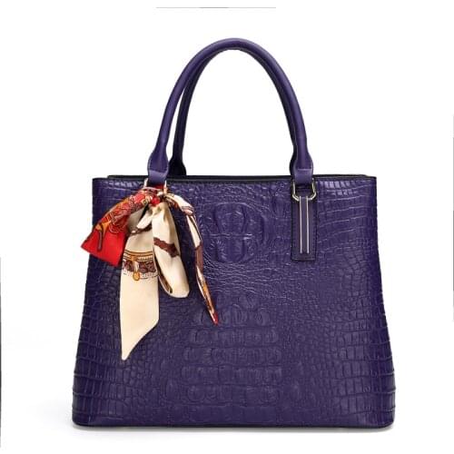 Silk Scarf Decorated Handbag Women Business Casual Tote Bag