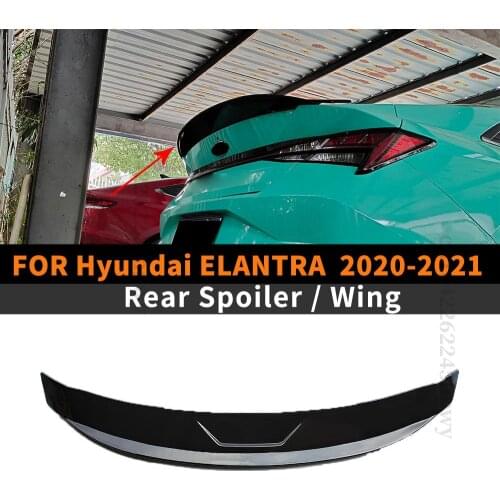 Roof Rear Spoiler Wing Carbon Fiber Splitter Diffuser Body Kit Boot Lip Tail Deflector Accessories For Hyundai Elantra 2020 2021