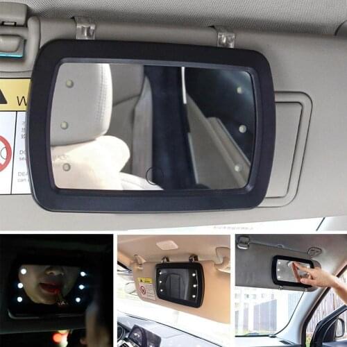 Universal Car Interior Mirror LED Switch Makeup Mirror Sun Visor Mirror High Clear For Cars SUV Motorhome Auto Supplies