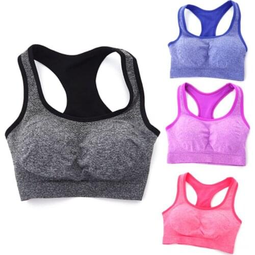 Women Racerback Padded Bras Underwear Quick Drying Sport Running Stretch Workout Tank Tops Fitness Padded Bras Vest
