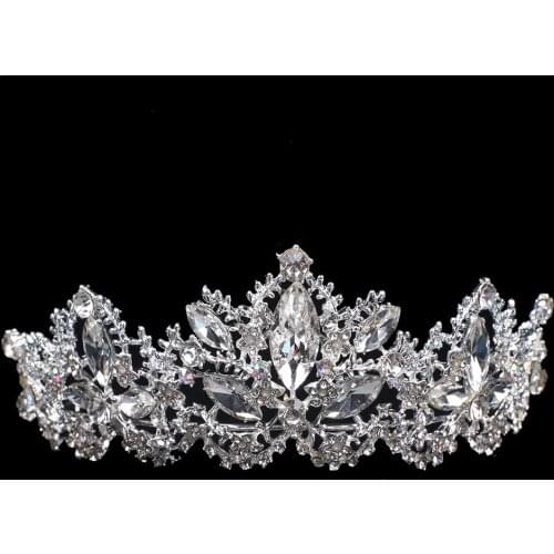 Luxury Fashion Crystal Rhinestones Wave Crowns for Princess Bride Hair Accessories Headwear Women Hair Jewelry Tiaras Wedding