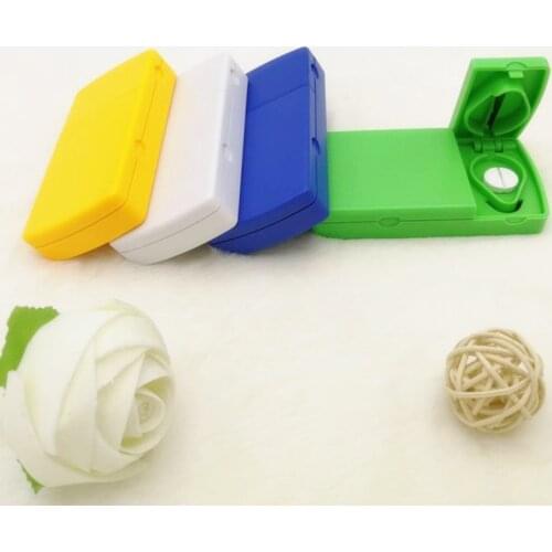 Storage Boxes 1pc Pill Medicine Divider Tablet Cutter Durable Splitter Tool Storage Case Stainless Steel Blade Plastic Shell