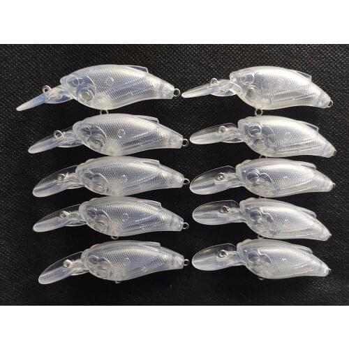 10pcs Unpainted Fishing Lure Body Crankbaits Hardbaits Wobbler Artificial Baits 75mm 8g Blank Cranks SO47