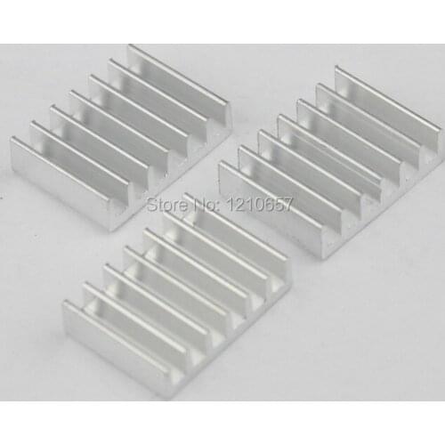 100pcs 18.5 x 14 x 5mm Aluminum Heatsink Adhensive 3M Tape for IC PC RAM Memory