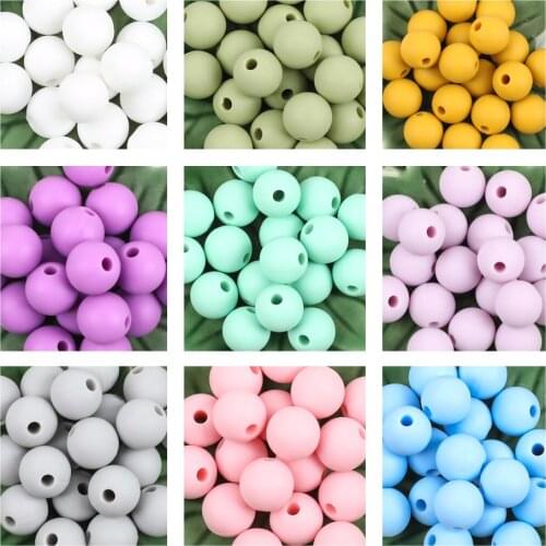 LetS Make 100pc Teething Beads Pendant 9mm Tiny Rod Baby Crib Mobile On Bedding Teether Toys Baby Silicone Teether Baby Toys