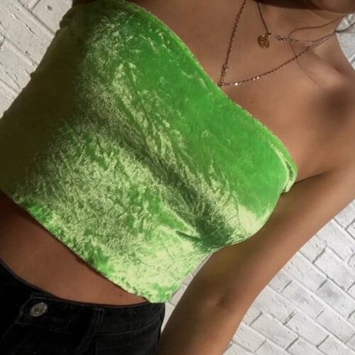 2021 Sexy Slim Suede Ultra Short Wrap Chest Vest Womens Summer tank top