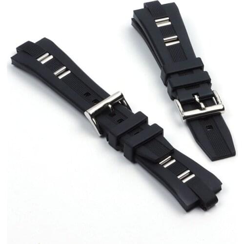 26x9mm brand Quality Waterproof Silicone Rubber Black Replacement Watch Band Watchband Belt For Bvlgari strap diagono series