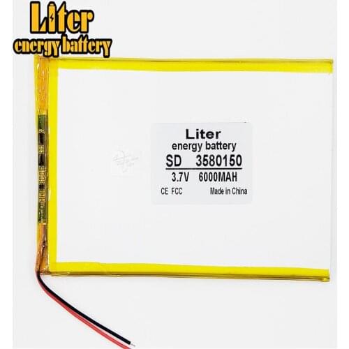 3.7V 1PCS large capacity polymer lithium battery 3580150 3378148 6000mAh handheld computer charging treasure general Tablet PC