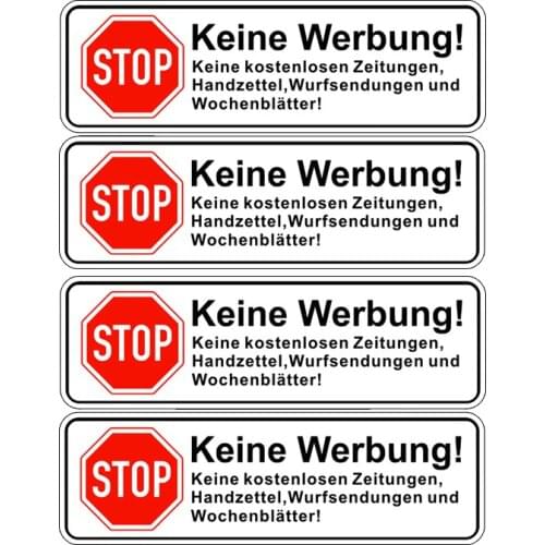Aufkleber fur Briefkasten STOPP KEINE WERBUNG und ZEITUNGEN