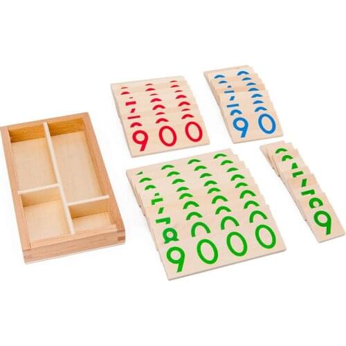 Childrens wooden Montessori numbers 1-9000 learning card math teaching aids preschool Children Early Learning Cognitive toys