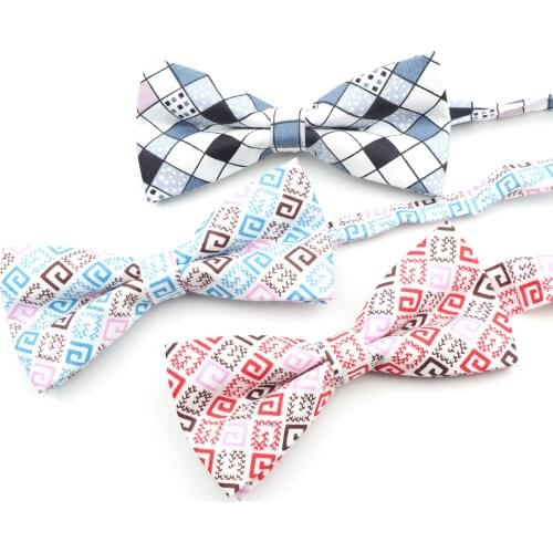 Cotton Bowtie Plaid Striped Cravat for Men Classic Wear Business Wedding Party Butterfly Sense Of Technology Gravatas