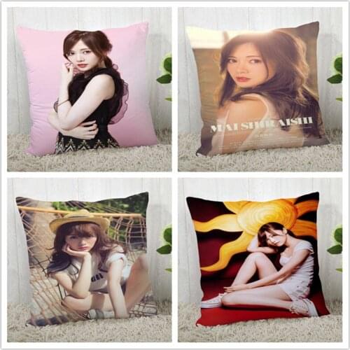 Custom Shiraishi Mai Pillow Case Polyester Decorative Pillowcases zipper Pillow Case Pillowcase Cover Square 40*40cm