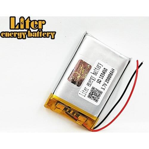 1/2/4Pcs 103450 3.7V 2000MAH lipo polymer lithium rechargeable battery for MP3 GPS navigator DVD recorder headset e-book camera
