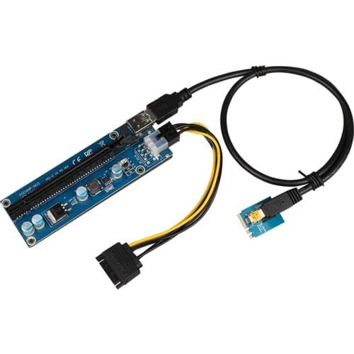 M.2 WiFi A.E key adapter card M.2 A.E key to PCIE 16X graphics card extension cable blue alloy