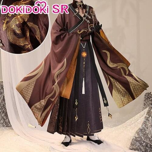 1 Deposit =$5 Coupon DokiDoki-SR Game Genshin Impact Zhongli Doujin Cosplay Zhong Li Morax Costume