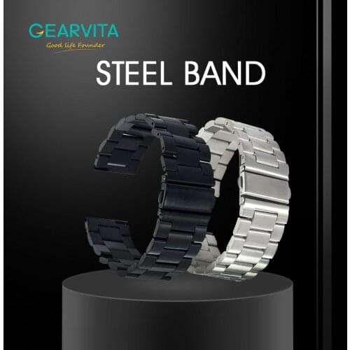 22mm Steel Watch Band Watch Strap Watchband For Huawei GT2 Pro For Samsung Galaxy Watch 46mm For Samsung Gear S3 Smartwatch