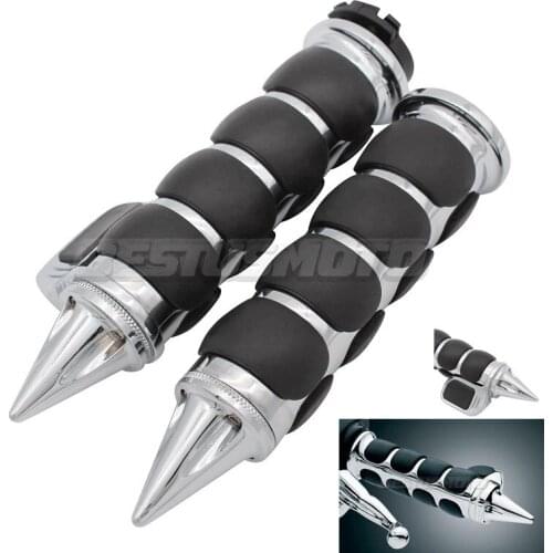 7/8'' 22mm & 1" 25mm Billet Rubber Hand Grips For Harley Honda Kawasaki Suzuki Yamaha Bikes Cruiser Chopper Custom