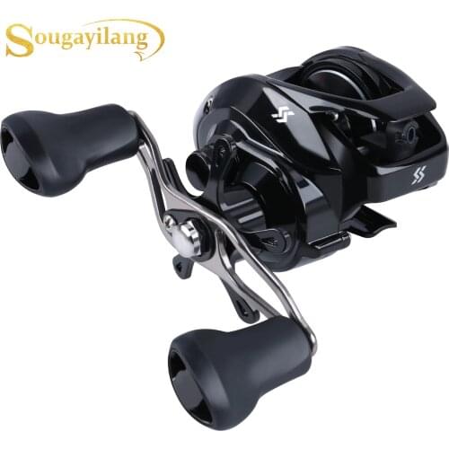Sougayilang New Arrived Low Profile Baitcasting Fishing Reel 12+1BB 7.2:1 Smooth Powerful Saltwater Freshwater Fishing Wheel