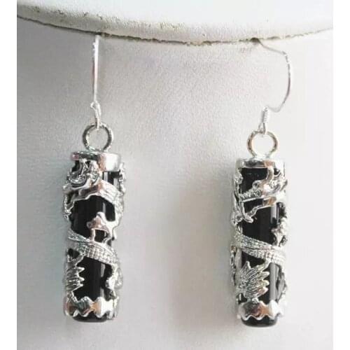 Brinco wedding brincos moda pendientes earring Natural Green GEM Dragon 925 Earrings for women jewelry