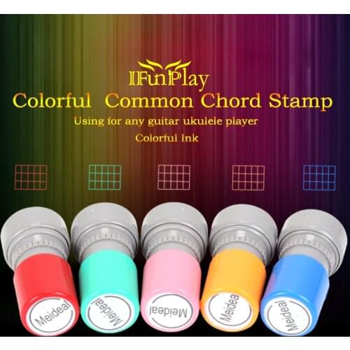 Colorful Ink Guitar Ukulele Common Chord Stamp 6 String 3 Frets Rubber Stamps Music Instrument