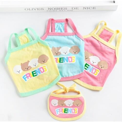 Dog Vest Clothes Spring Summer Pets Outfits Cooling Clothes for Small Dogs Pet T shirt Soft Puppy Dogs Clothes Shirts 101-2