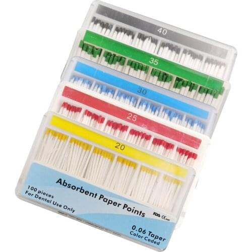 0.06 5box Dental Absorbent Paper Points 25# 30# 35# 40# Root Canal Paper Point Absorption Root Canal Dental Endodontic Material
