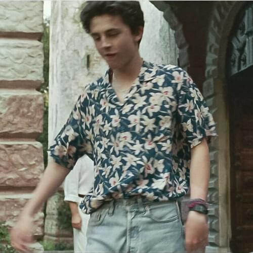 Movie Call Me by Your Name Elio Perlman Timothy Same Flower Print Top Blouse CMBYN Short Sleeve Dress T shirt Men Women Unisex