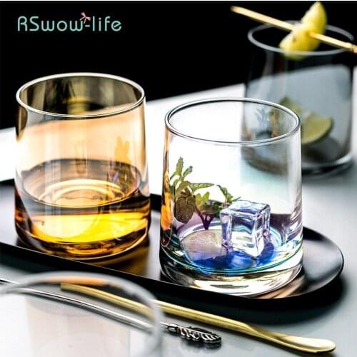 Creative Whiskey Glass Water Juice Milk Cup Household Supplies Transparent Magic Amber Color Drinking Utensils Vessel Round