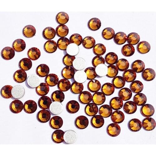 All size Tan Flatback Rhinestone 3D Nail Art Glue On Crystals Non Hotfix Rhinestones DIY Nails