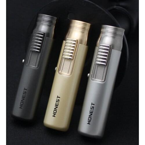 Metal Sheet Windproof Cigar Lighter 1300C Torch Turbo Jet Butane Gas Lighter Candle Lighter Gadgets for Men Lighter Cute