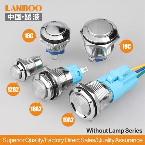 12mm/16mm/19mm Latching or Momentary switch SPST on-off push button switch without lamp