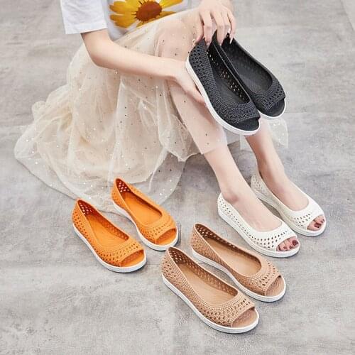 Women Summer Flat Sandals 2021 Open-Toed Slides Slippers Candy Color Casual Beach Outdoot Female Ladies Jelly Shoes