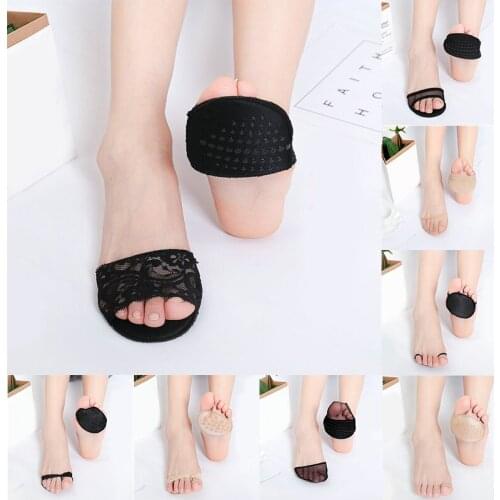 2021 New Summer Women Feet Toe Protect High Heel Half Foot Socks Lady Non-Slip Sweat No Show Invisible Fashion Toe Socks