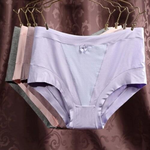 Large Size Women Panties with High Waist Big Size Cotton Briefs Bow Mesh Plus Size Ladies Underwear Female Panties Xxl Xxxl