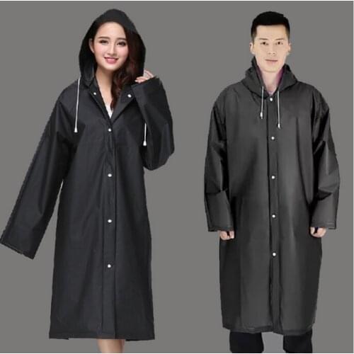 Fashion EVA 2pcs Women Rainwear men Rain Coat Clear Transparent Camping Waterproof Rainwear Suit Thickened Waterproof Rain